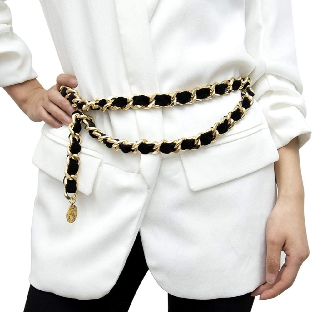 Black and Gold chain belt